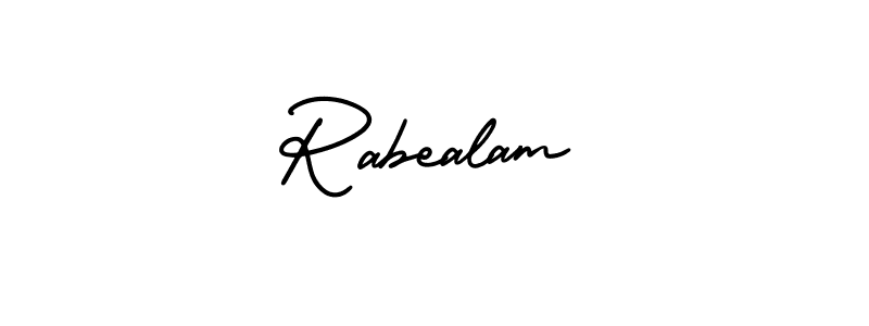 Design your own signature with our free online signature maker. With this signature software, you can create a handwritten (AmerikaSignatureDemo-Regular) signature for name Rabealam. Rabealam signature style 3 images and pictures png