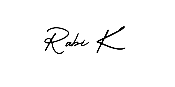 How to make Rabi K signature? AmerikaSignatureDemo-Regular is a professional autograph style. Create handwritten signature for Rabi K name. Rabi K signature style 3 images and pictures png