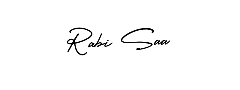 It looks lik you need a new signature style for name Rabi Saa. Design unique handwritten (AmerikaSignatureDemo-Regular) signature with our free signature maker in just a few clicks. Rabi Saa signature style 3 images and pictures png