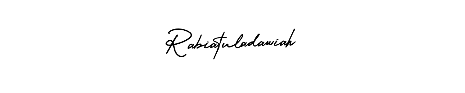 if you are searching for the best signature style for your name Rabiatuladawiah. so please give up your signature search. here we have designed multiple signature styles  using AmerikaSignatureDemo-Regular. Rabiatuladawiah signature style 3 images and pictures png