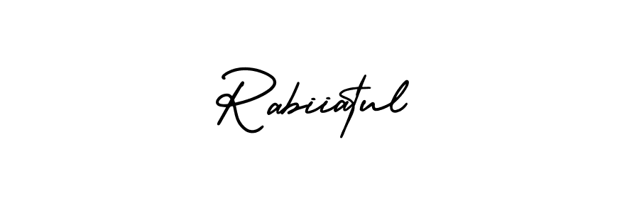 How to Draw Rabiiatul signature style? AmerikaSignatureDemo-Regular is a latest design signature styles for name Rabiiatul. Rabiiatul signature style 3 images and pictures png