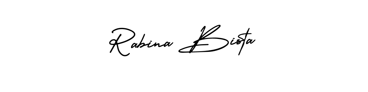 Rabina Bista stylish signature style. Best Handwritten Sign (AmerikaSignatureDemo-Regular) for my name. Handwritten Signature Collection Ideas for my name Rabina Bista. Rabina Bista signature style 3 images and pictures png
