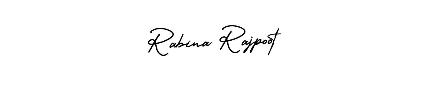 The best way (AmerikaSignatureDemo-Regular) to make a short signature is to pick only two or three words in your name. The name Rabina Rajpoot include a total of six letters. For converting this name. Rabina Rajpoot signature style 3 images and pictures png