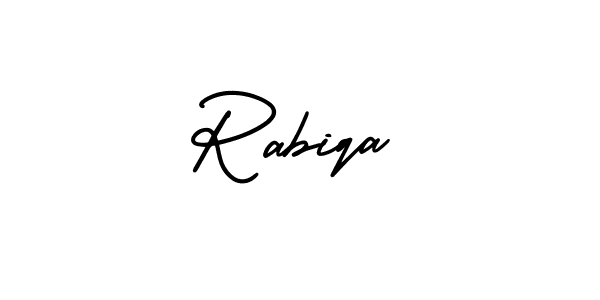 Rabiqa stylish signature style. Best Handwritten Sign (AmerikaSignatureDemo-Regular) for my name. Handwritten Signature Collection Ideas for my name Rabiqa. Rabiqa signature style 3 images and pictures png