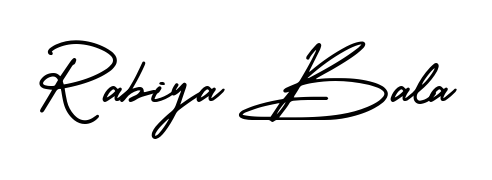 The AmerikaSignatureDemo-Regular font transforms the name Rabiya Bala into an executive sign with sharp precision and distinguished character. Rabiya Bala signature style 3 images and pictures png
