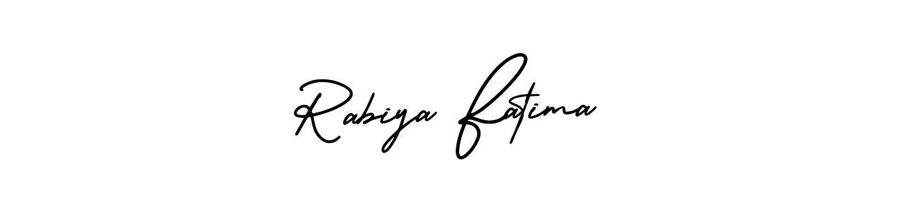 Also You can easily find your signature by using the search form. We will create Rabiya Fatima name handwritten signature images for you free of cost using AmerikaSignatureDemo-Regular sign style. Rabiya Fatima signature style 3 images and pictures png