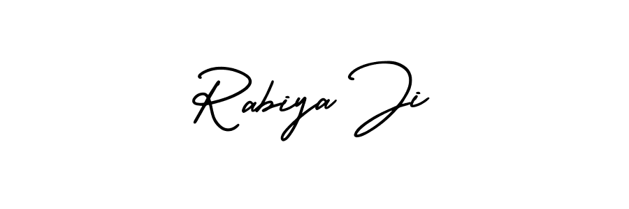 How to make Rabiya Ji name signature. Use AmerikaSignatureDemo-Regular style for creating short signs online. This is the latest handwritten sign. Rabiya Ji signature style 3 images and pictures png