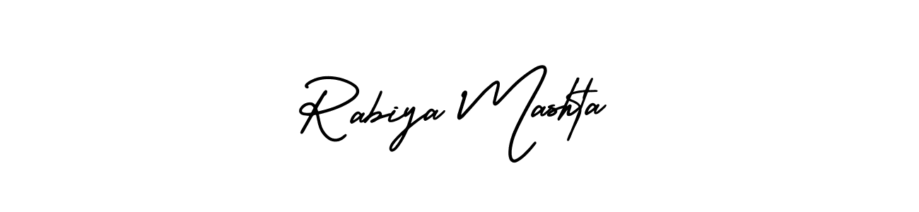 How to Draw Rabiya Mashta signature style? AmerikaSignatureDemo-Regular is a latest design signature styles for name Rabiya Mashta. Rabiya Mashta signature style 3 images and pictures png