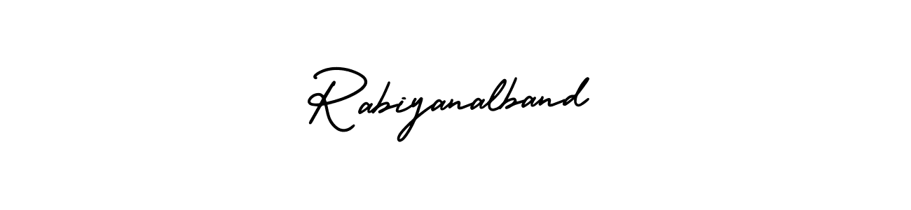 How to make Rabiyanalband signature? AmerikaSignatureDemo-Regular is a professional autograph style. Create handwritten signature for Rabiyanalband name. Rabiyanalband signature style 3 images and pictures png