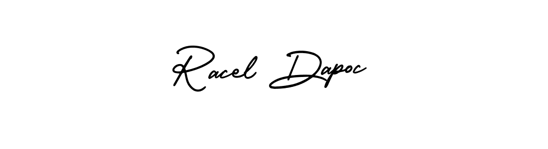 Similarly AmerikaSignatureDemo-Regular is the best handwritten signature design. Signature creator online .You can use it as an online autograph creator for name Racel Dapoc. Racel Dapoc signature style 3 images and pictures png