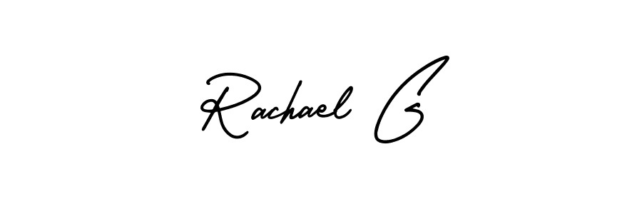 How to make Rachael G name signature. Use AmerikaSignatureDemo-Regular style for creating short signs online. This is the latest handwritten sign. Rachael G signature style 3 images and pictures png