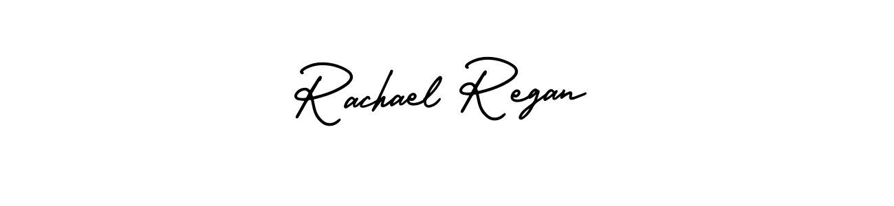 This is the best signature style for the Rachael Regan name. Also you like these signature font (AmerikaSignatureDemo-Regular). Mix name signature. Rachael Regan signature style 3 images and pictures png