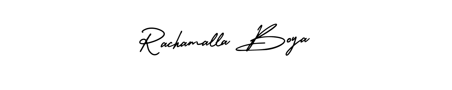 Make a beautiful signature design for name Rachamalla Boya. With this signature (AmerikaSignatureDemo-Regular) style, you can create a handwritten signature for free. Rachamalla Boya signature style 3 images and pictures png