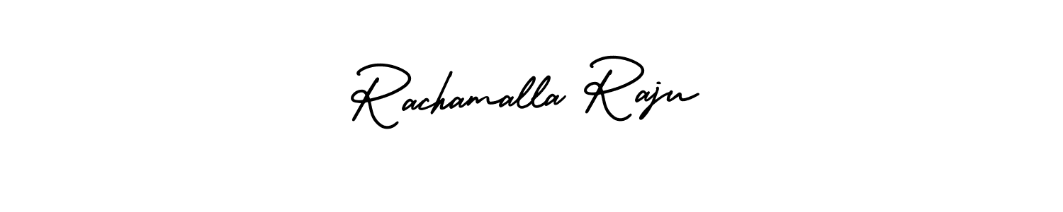 How to make Rachamalla Raju name signature. Use AmerikaSignatureDemo-Regular style for creating short signs online. This is the latest handwritten sign. Rachamalla Raju signature style 3 images and pictures png