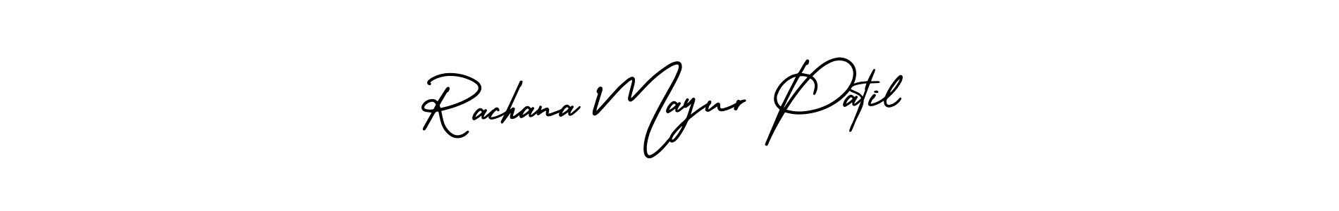 You should practise on your own different ways (AmerikaSignatureDemo-Regular) to write your name (Rachana Mayur Patil) in signature. don't let someone else do it for you. Rachana Mayur Patil signature style 3 images and pictures png