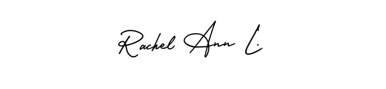 if you are searching for the best signature style for your name Rachel Ann L.. so please give up your signature search. here we have designed multiple signature styles  using AmerikaSignatureDemo-Regular. Rachel Ann L. signature style 3 images and pictures png