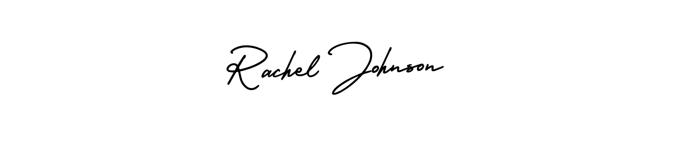 You should practise on your own different ways (AmerikaSignatureDemo-Regular) to write your name (Rachel Johnson) in signature. don't let someone else do it for you. Rachel Johnson signature style 3 images and pictures png