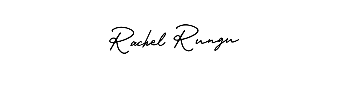 The best way (AmerikaSignatureDemo-Regular) to make a short signature is to pick only two or three words in your name. The name Rachel Rungu include a total of six letters. For converting this name. Rachel Rungu signature style 3 images and pictures png