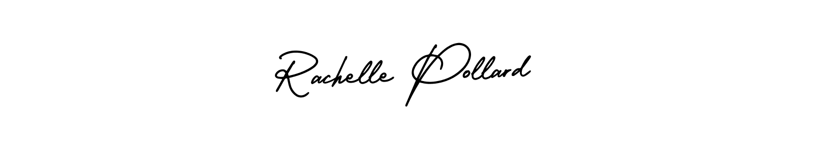 You should practise on your own different ways (AmerikaSignatureDemo-Regular) to write your name (Rachelle Pollard) in signature. don't let someone else do it for you. Rachelle Pollard signature style 3 images and pictures png
