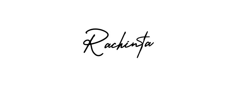 Rachinta stylish signature style. Best Handwritten Sign (AmerikaSignatureDemo-Regular) for my name. Handwritten Signature Collection Ideas for my name Rachinta. Rachinta signature style 3 images and pictures png