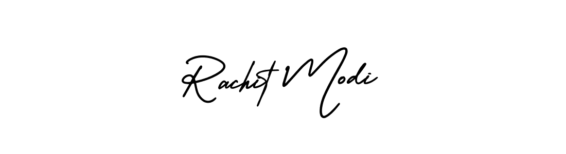 You should practise on your own different ways (AmerikaSignatureDemo-Regular) to write your name (Rachit Modi) in signature. don't let someone else do it for you. Rachit Modi signature style 3 images and pictures png