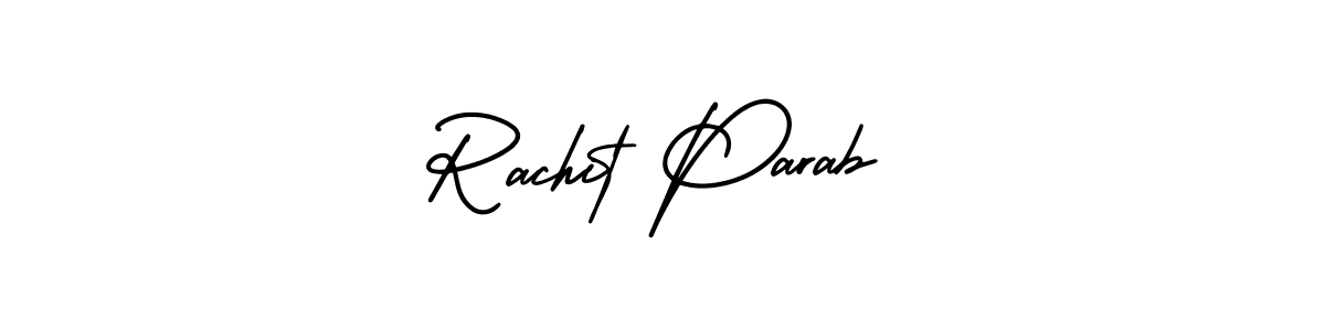 if you are searching for the best signature style for your name Rachit Parab. so please give up your signature search. here we have designed multiple signature styles  using AmerikaSignatureDemo-Regular. Rachit Parab signature style 3 images and pictures png