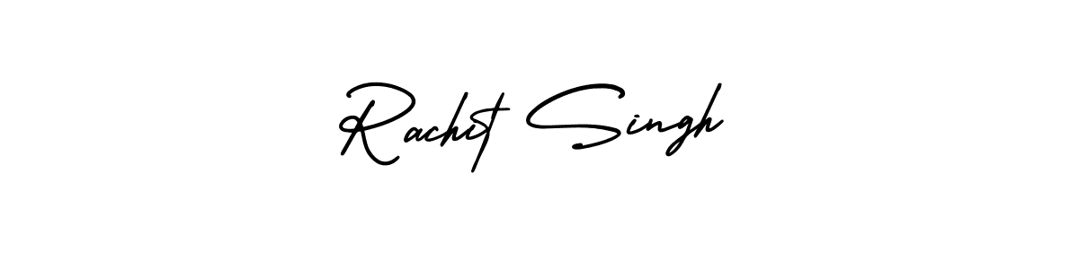 The best way (AmerikaSignatureDemo-Regular) to make a short signature is to pick only two or three words in your name. The name Rachit Singh include a total of six letters. For converting this name. Rachit Singh signature style 3 images and pictures png