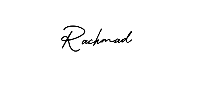 Make a beautiful signature design for name Rachmad. With this signature (AmerikaSignatureDemo-Regular) style, you can create a handwritten signature for free. Rachmad signature style 3 images and pictures png