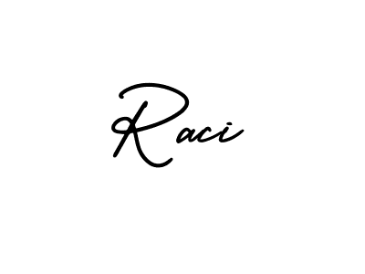 Make a beautiful signature design for name Raci. With this signature (AmerikaSignatureDemo-Regular) style, you can create a handwritten signature for free. Raci signature style 3 images and pictures png