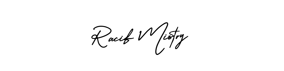 How to make Racif Mistry name signature. Use AmerikaSignatureDemo-Regular style for creating short signs online. This is the latest handwritten sign. Racif Mistry signature style 3 images and pictures png