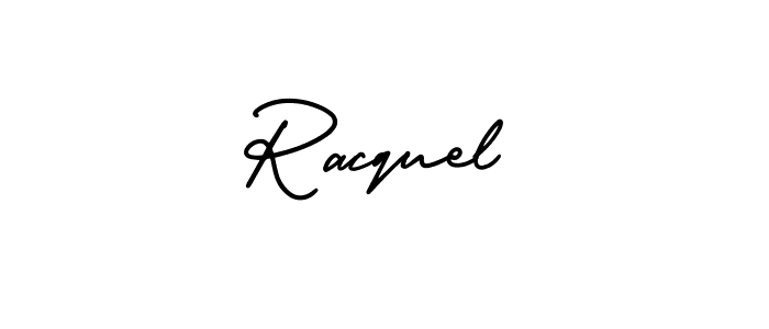 How to make Racquel name signature. Use AmerikaSignatureDemo-Regular style for creating short signs online. This is the latest handwritten sign. Racquel signature style 3 images and pictures png