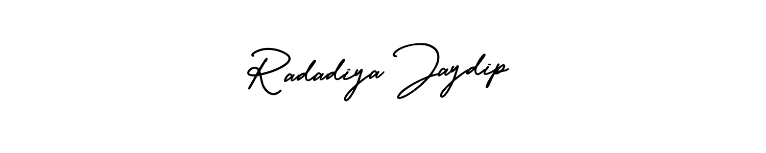 Create a beautiful signature design for name Radadiya Jaydip. With this signature (AmerikaSignatureDemo-Regular) fonts, you can make a handwritten signature for free. Radadiya Jaydip signature style 3 images and pictures png