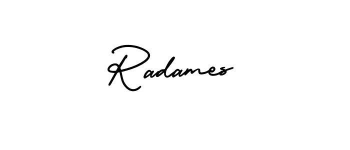 Design your own signature with our free online signature maker. With this signature software, you can create a handwritten (AmerikaSignatureDemo-Regular) signature for name Radames. Radames signature style 3 images and pictures png