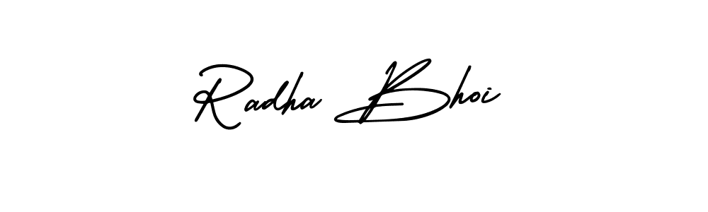 Use a signature maker to create a handwritten signature online. With this signature software, you can design (AmerikaSignatureDemo-Regular) your own signature for name Radha Bhoi. Radha Bhoi signature style 3 images and pictures png