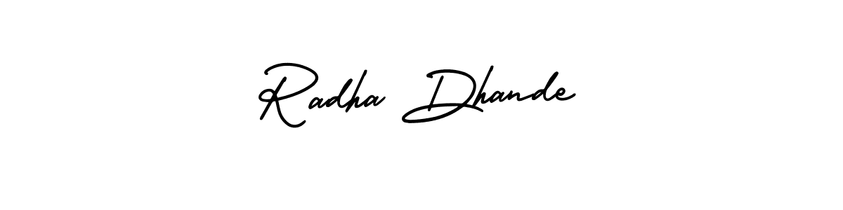 You can use this online signature creator to create a handwritten signature for the name Radha Dhande. This is the best online autograph maker. Radha Dhande signature style 3 images and pictures png