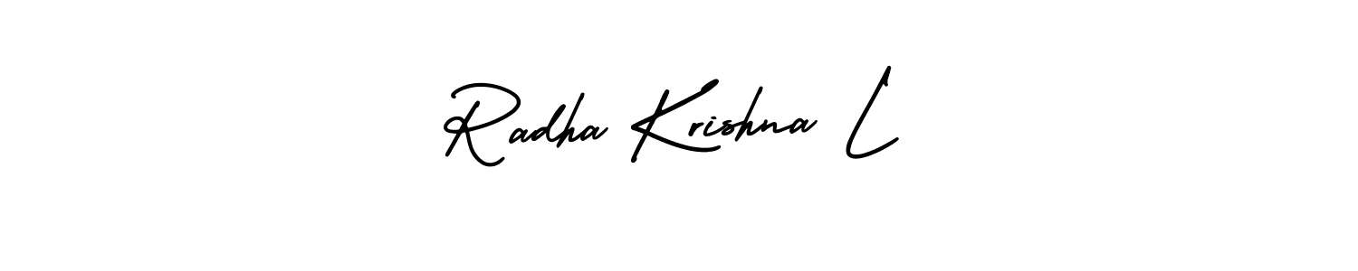 Radha Krishna L stylish signature style. Best Handwritten Sign (AmerikaSignatureDemo-Regular) for my name. Handwritten Signature Collection Ideas for my name Radha Krishna L. Radha Krishna L signature style 3 images and pictures png