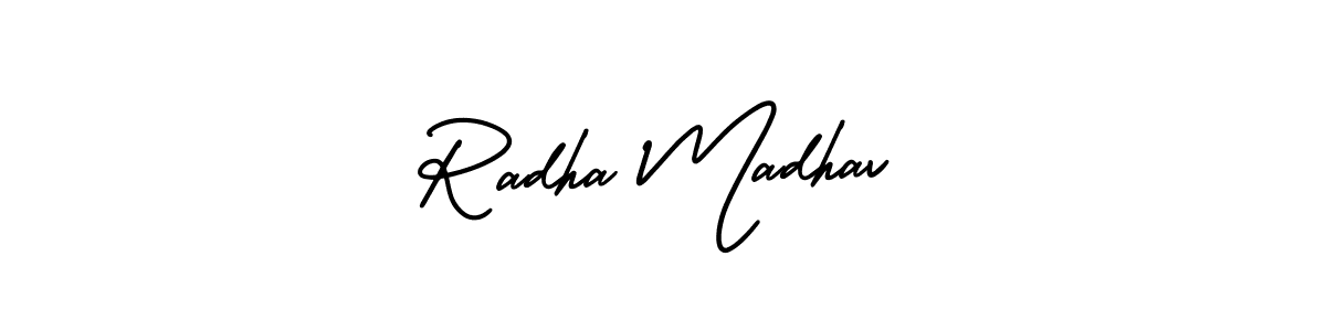 Also You can easily find your signature by using the search form. We will create Radha Madhav name handwritten signature images for you free of cost using AmerikaSignatureDemo-Regular sign style. Radha Madhav signature style 3 images and pictures png