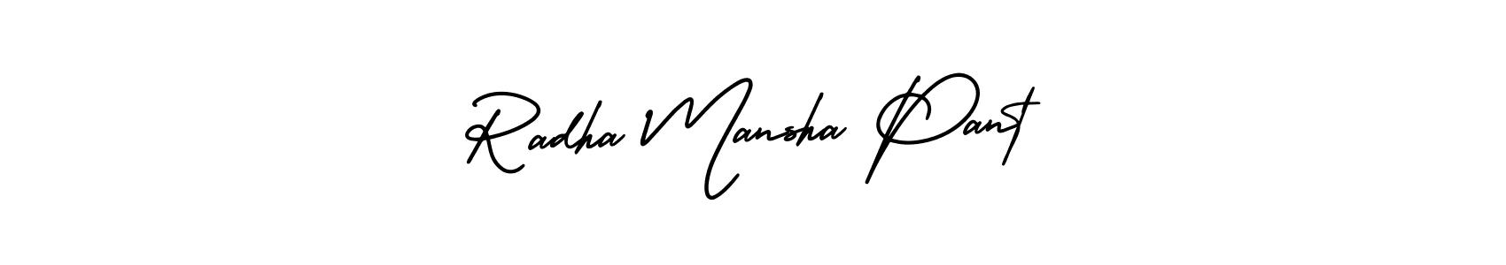 How to Draw Radha Mansha Pant signature style? AmerikaSignatureDemo-Regular is a latest design signature styles for name Radha Mansha Pant. Radha Mansha Pant signature style 3 images and pictures png