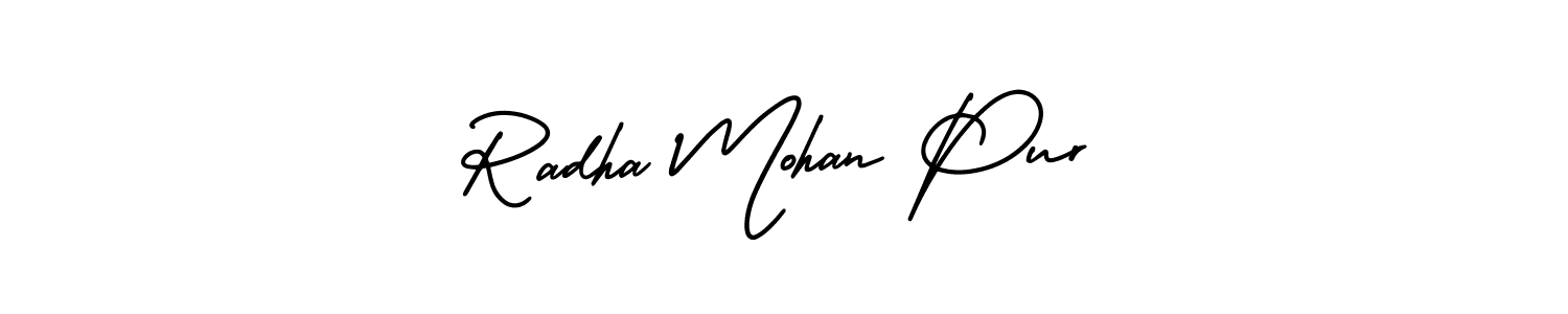 AmerikaSignatureDemo-Regular is a professional signature style that is perfect for those who want to add a touch of class to their signature. It is also a great choice for those who want to make their signature more unique. Get Radha Mohan Pur name to fancy signature for free. Radha Mohan Pur signature style 3 images and pictures png