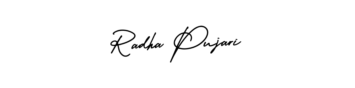 if you are searching for the best signature style for your name Radha Pujari. so please give up your signature search. here we have designed multiple signature styles  using AmerikaSignatureDemo-Regular. Radha Pujari signature style 3 images and pictures png