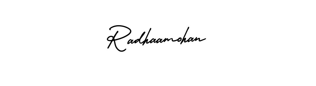 Use a signature maker to create a handwritten signature online. With this signature software, you can design (AmerikaSignatureDemo-Regular) your own signature for name Radhaamohan. Radhaamohan signature style 3 images and pictures png