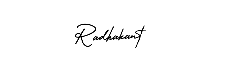 How to make Radhakant name signature. Use AmerikaSignatureDemo-Regular style for creating short signs online. This is the latest handwritten sign. Radhakant signature style 3 images and pictures png