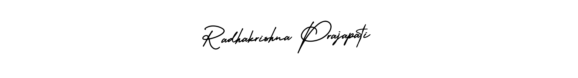 How to make Radhakrishna Prajapati name signature. Use AmerikaSignatureDemo-Regular style for creating short signs online. This is the latest handwritten sign. Radhakrishna Prajapati signature style 3 images and pictures png