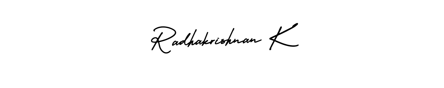 You can use this online signature creator to create a handwritten signature for the name Radhakrishnan K. This is the best online autograph maker. Radhakrishnan K signature style 3 images and pictures png