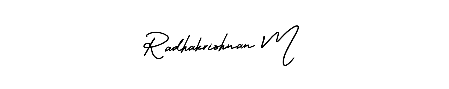 Also we have Radhakrishnan M name is the best signature style. Create professional handwritten signature collection using AmerikaSignatureDemo-Regular autograph style. Radhakrishnan M signature style 3 images and pictures png