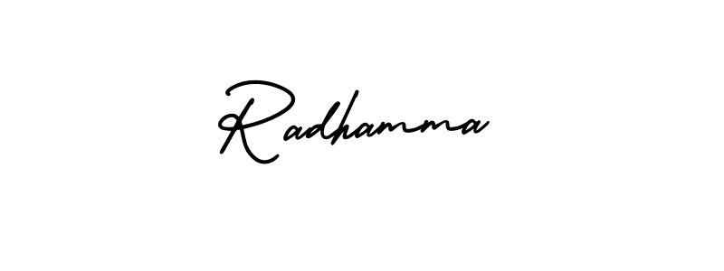 Use a signature maker to create a handwritten signature online. With this signature software, you can design (AmerikaSignatureDemo-Regular) your own signature for name Radhamma. Radhamma signature style 3 images and pictures png