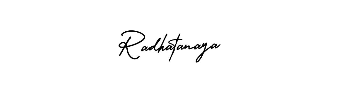 The best way (AmerikaSignatureDemo-Regular) to make a short signature is to pick only two or three words in your name. The name Radhatanaya include a total of six letters. For converting this name. Radhatanaya signature style 3 images and pictures png