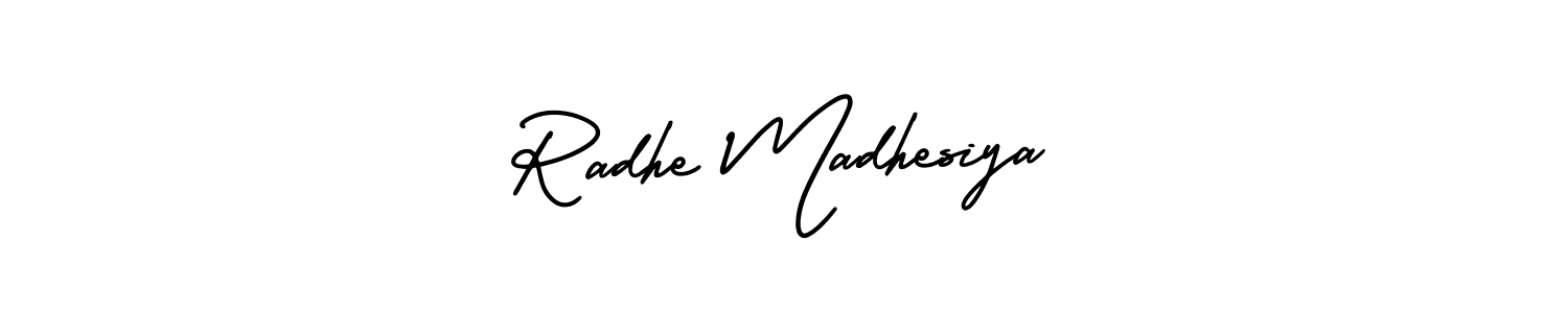 Create a beautiful signature design for name Radhe Madhesiya. With this signature (AmerikaSignatureDemo-Regular) fonts, you can make a handwritten signature for free. Radhe Madhesiya signature style 3 images and pictures png