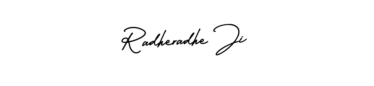 Use a signature maker to create a handwritten signature online. With this signature software, you can design (AmerikaSignatureDemo-Regular) your own signature for name Radheradhe Ji. Radheradhe Ji signature style 3 images and pictures png
