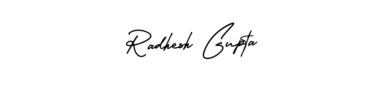 How to make Radhesh Gupta name signature. Use AmerikaSignatureDemo-Regular style for creating short signs online. This is the latest handwritten sign. Radhesh Gupta signature style 3 images and pictures png